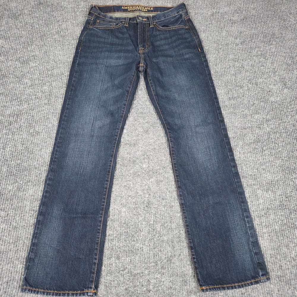 American Eagle Outfitters Mens Original Straight Jeans Dark Wash 29x32 Cotton